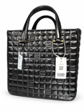 15 Pre-owned CHANEL Black Chocolate Bar CC Tote actual item white background