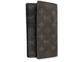 22 Pre-owned Louis Vuitton Monogram Black Leather Long Wallet actual item white background
