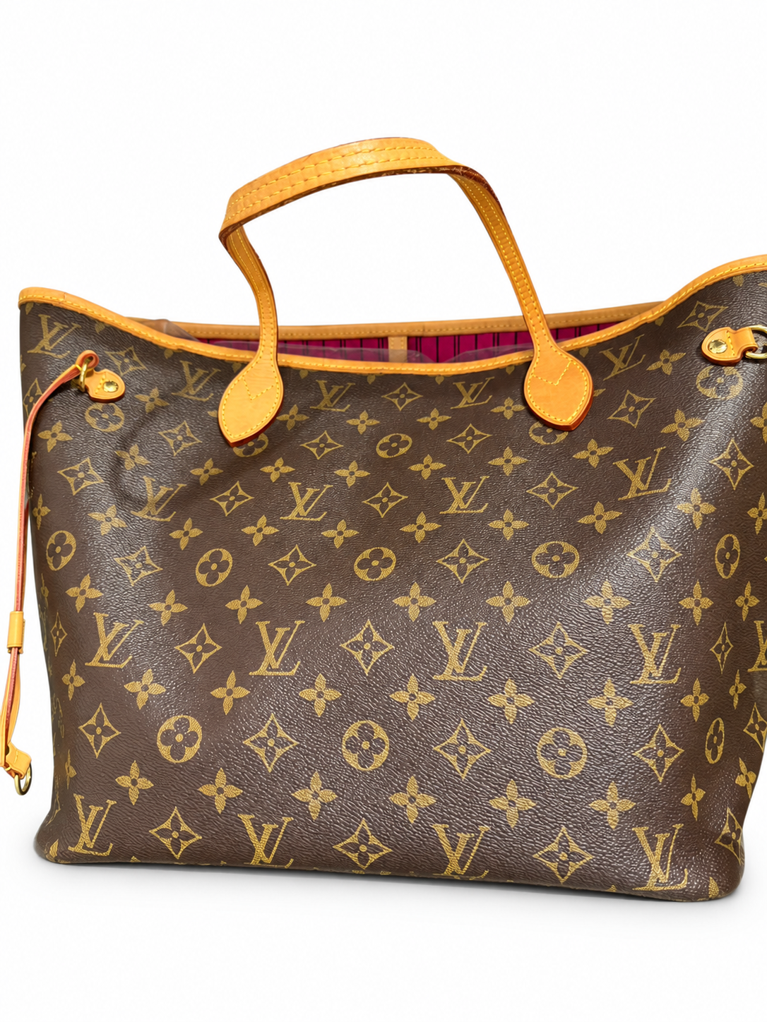 35 Pre-owned Louis Vuitton Monogram Neverfull Tote actual item white background